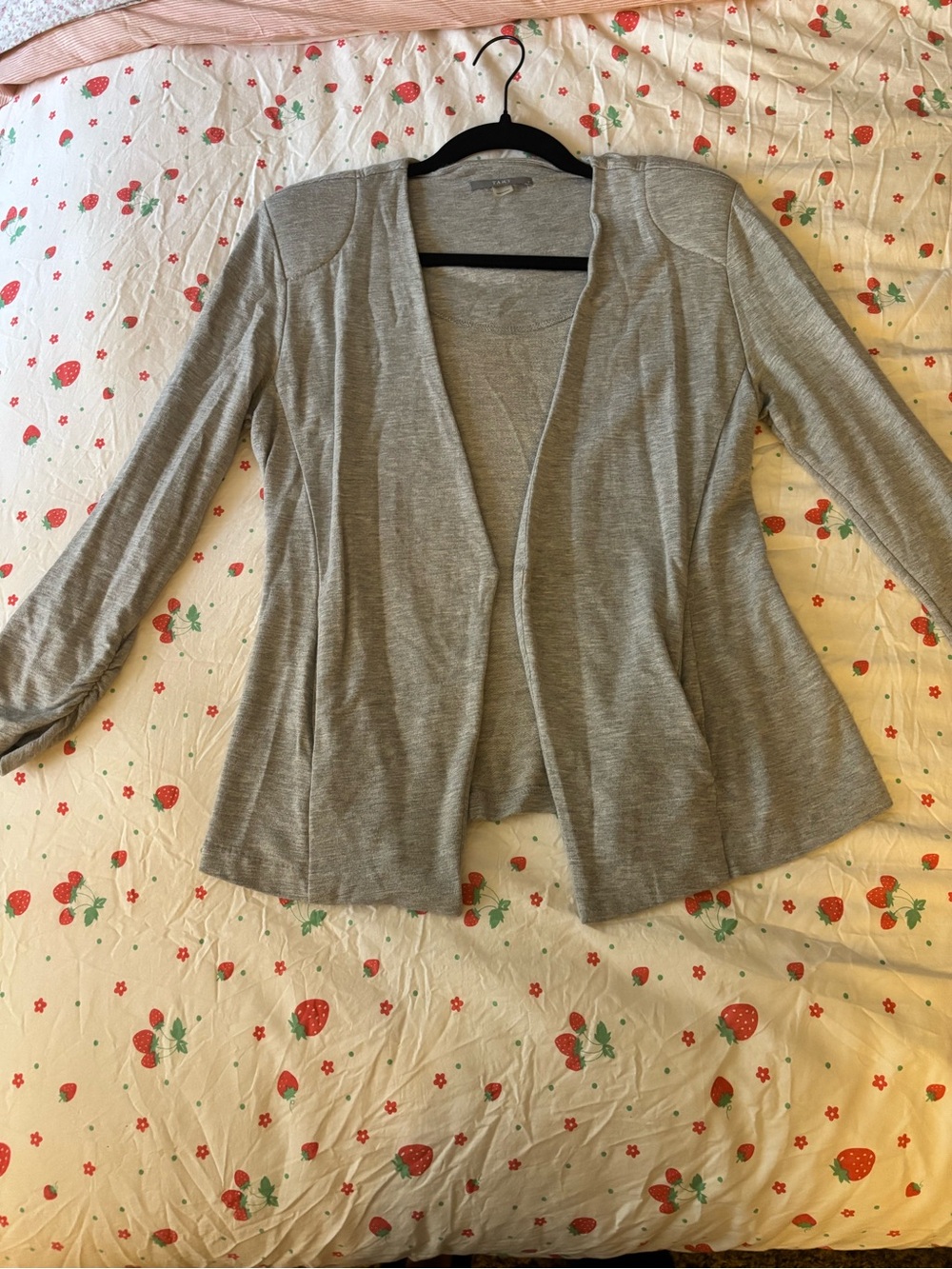 Tart Light Gray Open-Front Cardigan